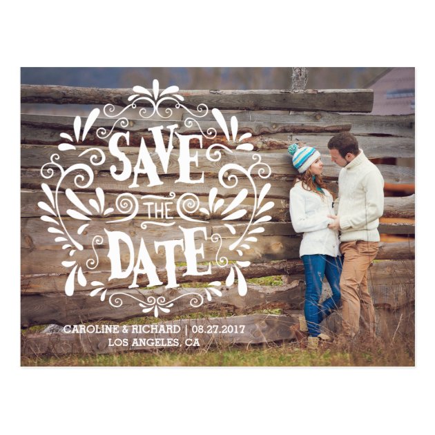 MODERN TYPOGRAPHY | SAVE THE DATE POSTCARD