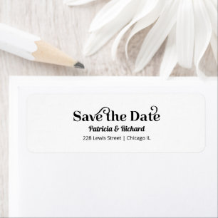 Modern Typography Save The Date Return Address Label