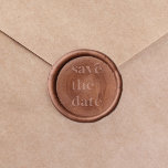 Modern Typography Save the Date Wax Seal Sticker<br><div class="desc">This modern typography save the date wax seal sticker is perfect for simple wedding save the date envelope. The minimalist design features a retro yet contemporary font with a unique rustic bohemian feel. Perfect for any season.</div>