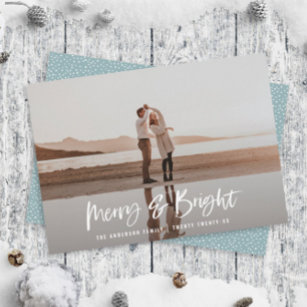 Modern typography script bluephoto Christmas Holiday Card