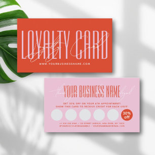 Modern typography script reward  loyalty card