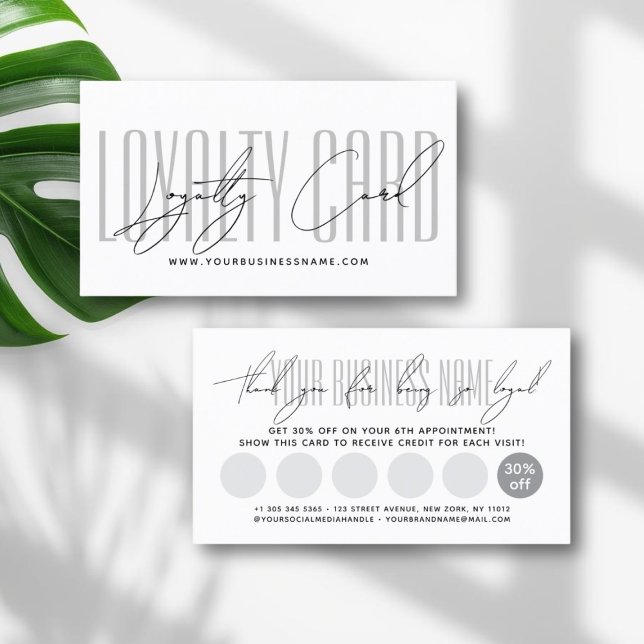 Modern typography script reward  loyalty card (Creator Uploaded)