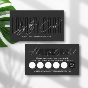 Modern typography script reward  loyalty card