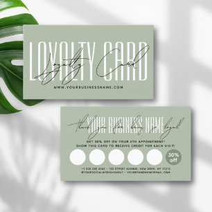 Modern typography script reward  loyalty card