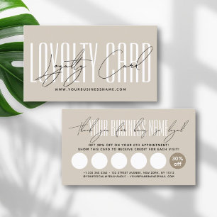 Modern typography script reward  loyalty card