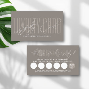Modern typography script reward loyalty card