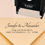 Modern Typography Script Wedding Return Address  S Self-inking Stamp<br><div class="desc">Modern Chic Stylish Elegant Typography Hand Lettered Brush Script Wedding Invitation Return Address Self Inking Stamp. These couple address stamps featuring your name in a trendy handwritten style cursive font calligraphy and return address info easy to personalize them. Save time and add style to your wedding Save the dates, Baby...</div>