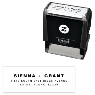 Modern Typography Self Inking Return Address Stamp