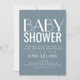 Modern Typography Simple Cotton Plant Baby Shower Invitation