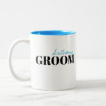 Modern Typography Simple Personalized Groom Mug<br><div class="desc">Elegant modern minimalist typography groom and name design in black and blue,  simple and unique. Great groom gifts and newlywed couple gifts.
See matching bride mugs in collection. 
Customize the mug and text color with your choice.</div>