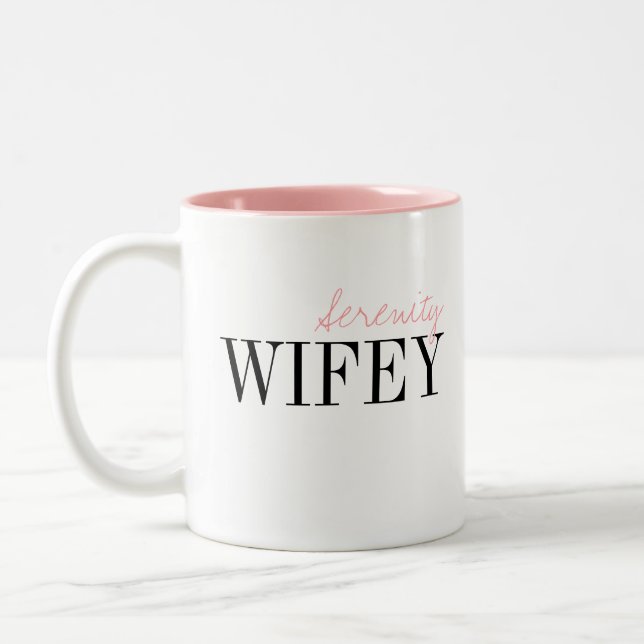 Modern Typography Simple Personalized Wifey mug (Left)