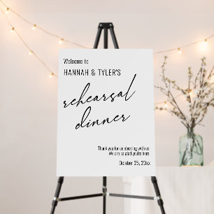 Modern Typography Simple Rehearsal Dinner Welcome Foam Board