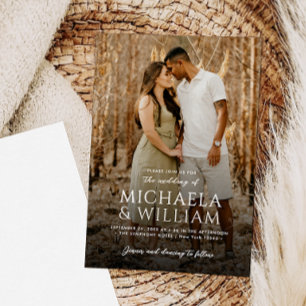 Modern Typography Single Photo Wedding Invitation