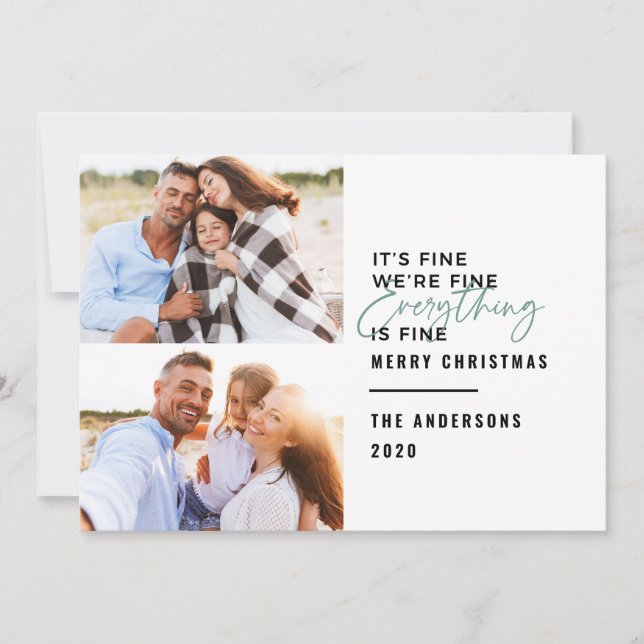 Modern typography still home for the holidays holiday card (Front)