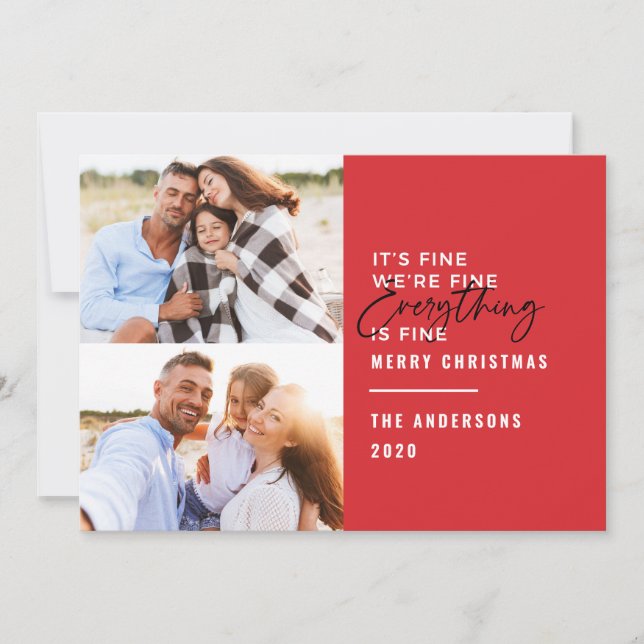 Modern typography still home for the holidays holiday card (Front)