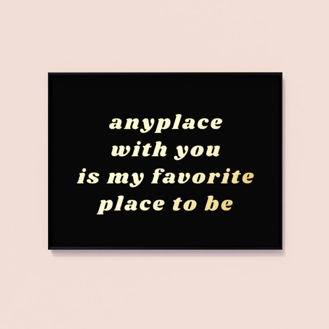 Modern Typography Sweet Romantic Black + Gold Foil Prints (Modern Typography Sweet Romantic Black + Gold Foil Print)