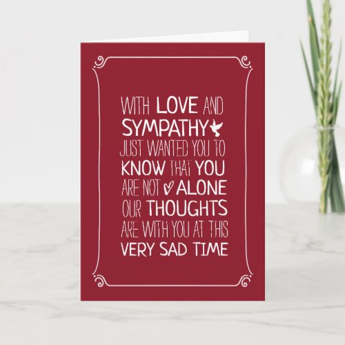 Modern Typography Sympathy Card