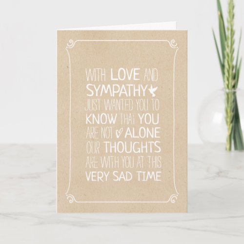 Modern Typography Sympathy Card