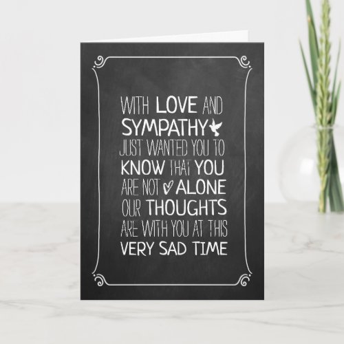 Modern Typography Sympathy Card