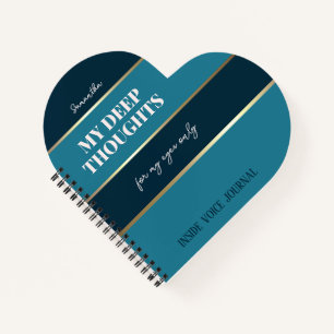 Modern Typography Teal Aqua Blue Pocket Notebook