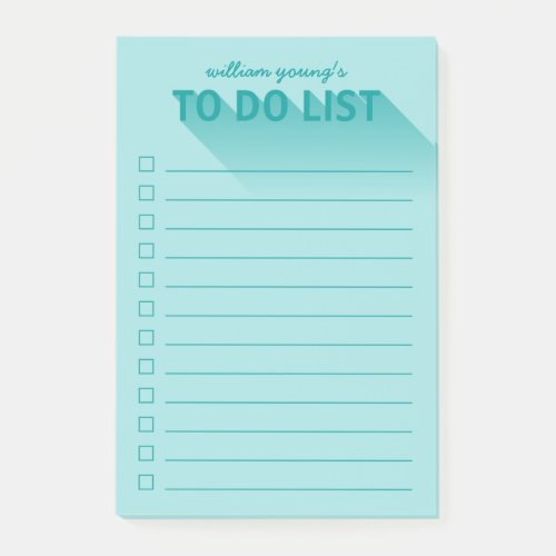 Modern Typography Teal To Do List Post_it Notes