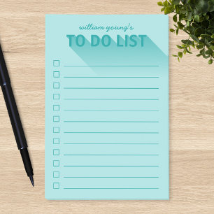 Modern Typography Teal To Do List Post-it Notes