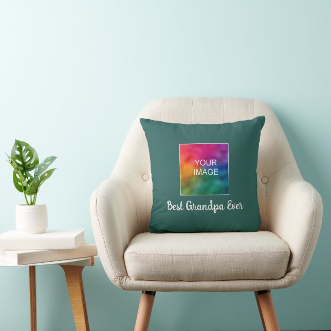 Modern Typography Template Best Grandpa Ever Throw Pillow (Chair)