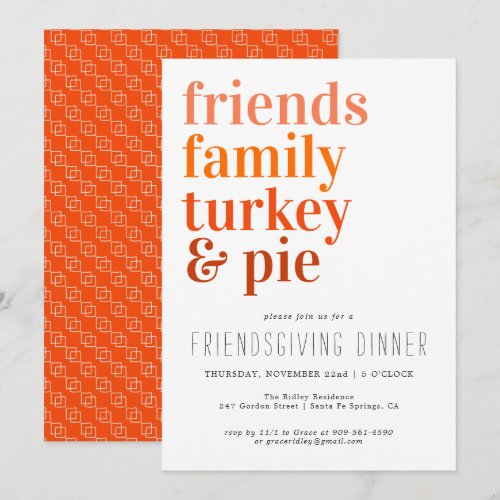 Modern Typography | Thanksgiving Dinner Party Invitation