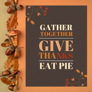 Modern Typography Thanksgiving Holiday Postcard