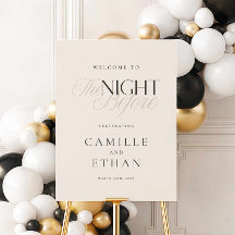 Modern Typography The Night Before Welcome Sign