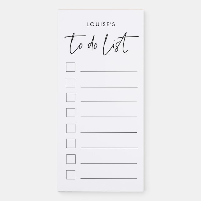 Modern typography To do list Magnetic Notepad (Front)