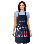 Modern typography usa bbq grill queen apron