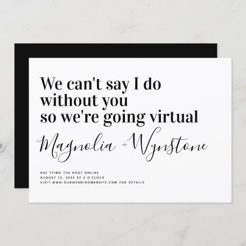 Modern Typography Virtual Wedding Invitation