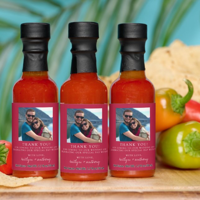 Modern Typography Viva Magenta Minimalistic Photo Hot Sauces (Multi)