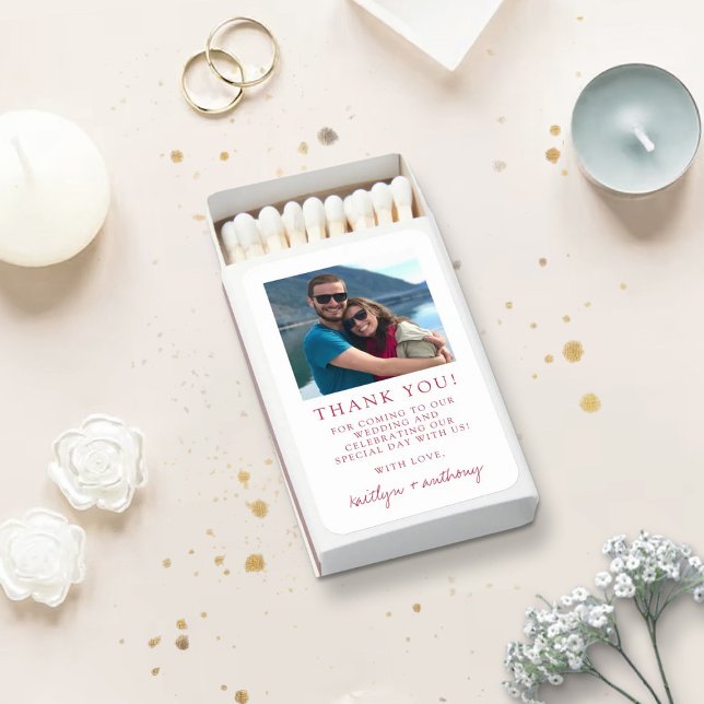 Modern Typography Viva Magenta Minimalistic Photo Matchboxes (Creator Uploaded)