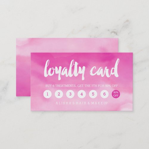 modern typography watercolor pink ombre loyalty