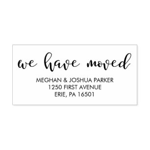 Modern Typography We Have Moved Rubber Stamp