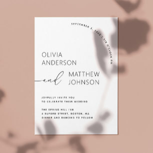 Modern Typography Wedding   Elegant Contemporary Invitation