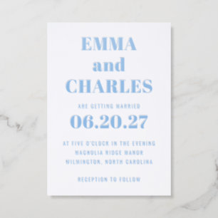 Modern Typography Wedding Letterpress Invitation