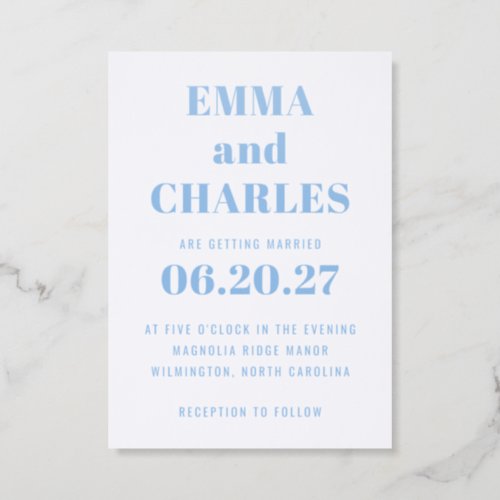 Modern Typography Wedding Letterpress Invitation
