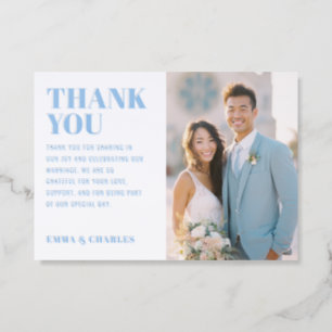 Modern Typography Wedding Photo Thank You Letterpress Photo Cards