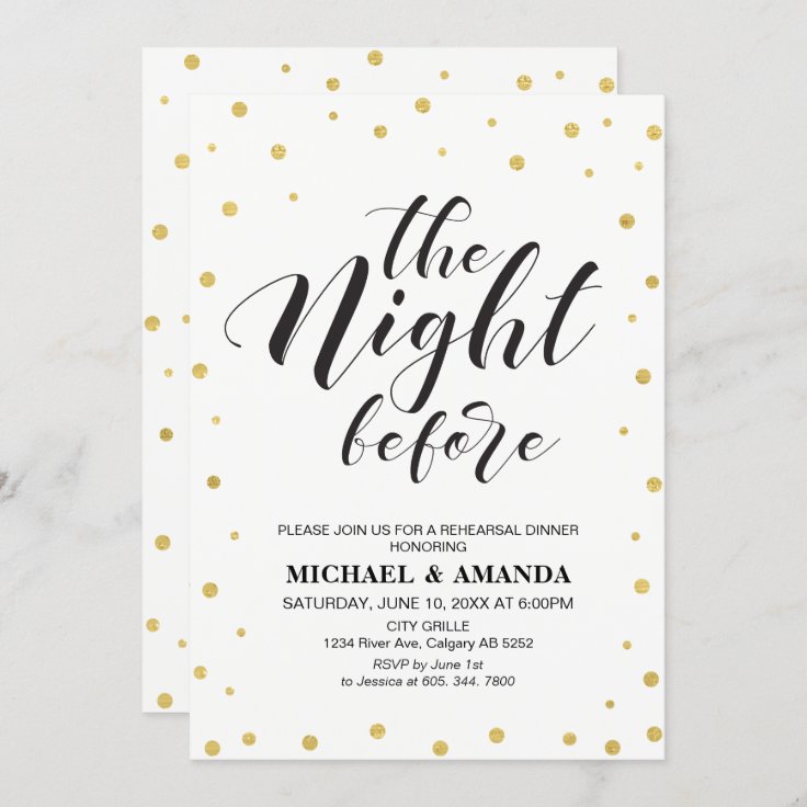 Modern Typography Wedding Rehearsal Dinner Card | Zazzle