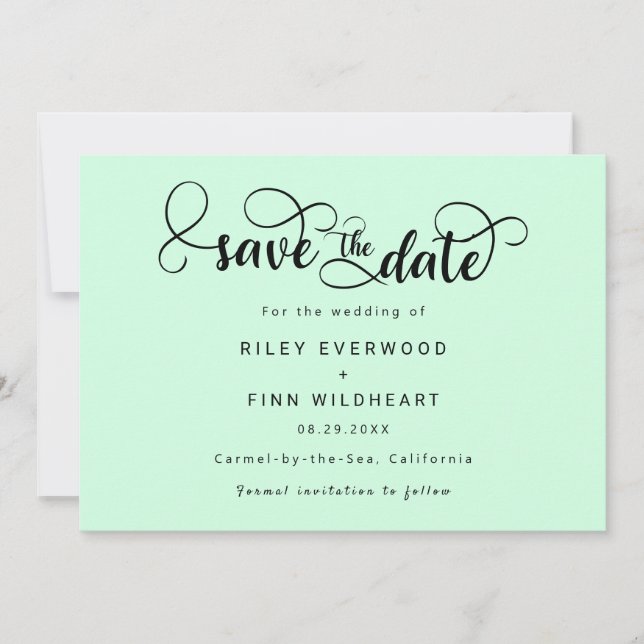 Modern Typography wedding save the date invitation (Front)