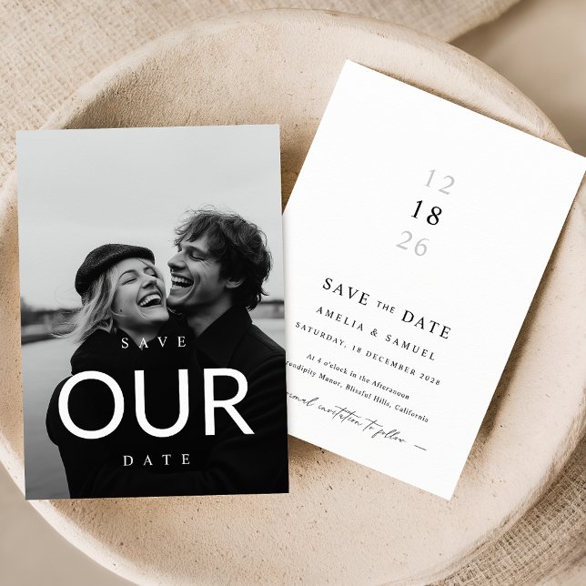 Modern Typography Wedding Save The Date Photo Invitation (Creator Uploaded)