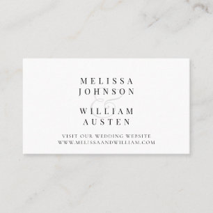 Modern Typography Wedding Website Insert Card