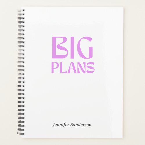  Modern Typography White 2024 Personalized Planner