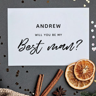 Modern typography will you be my best man card