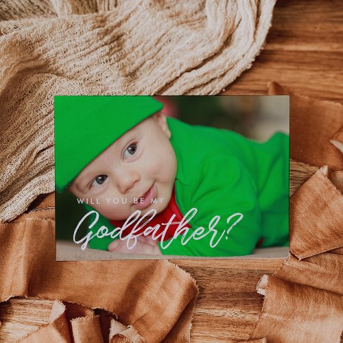 Modern typography Will you be my Godfather card