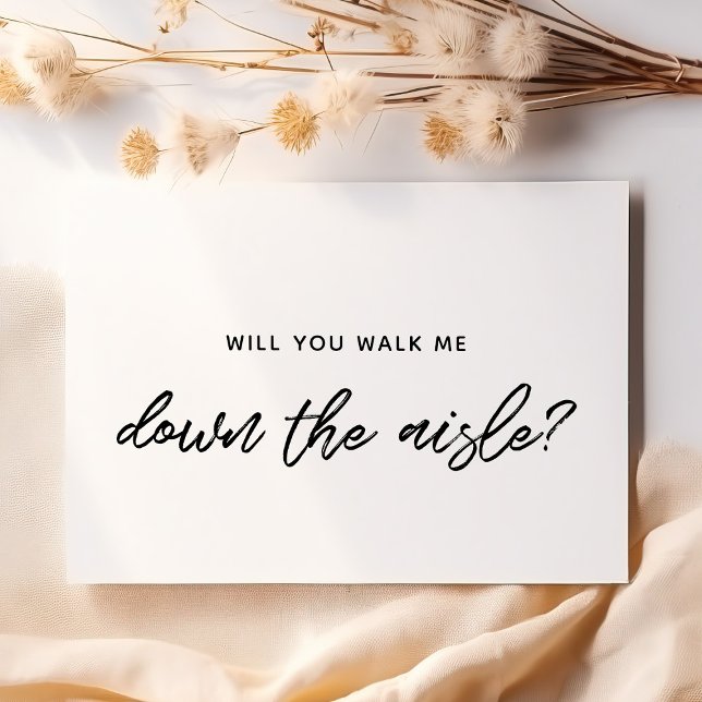 Modern typography Will you walk me down the aisle Invitation (Creator Uploaded)