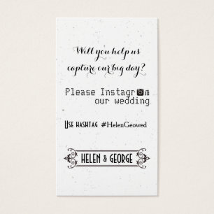 Modern typography with Instagram hashtag wedding